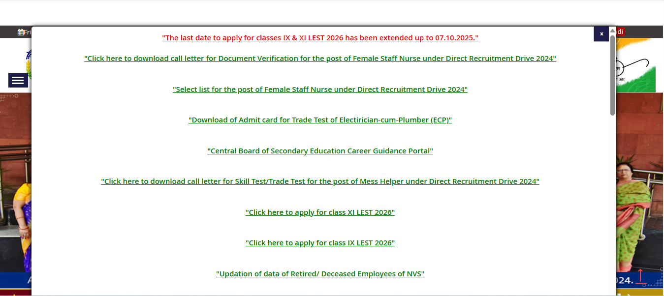 Ghaziabad News: Apply by October 7, 2025, for admission to Navodaya Vidyalaya for the 2026-27 session.