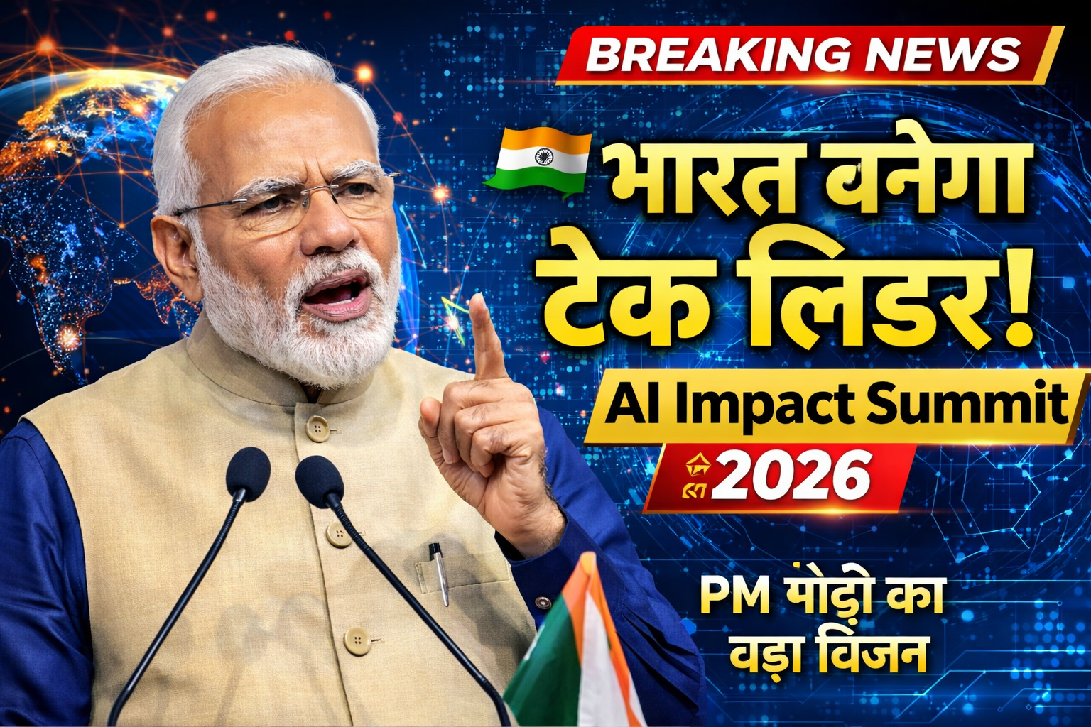 AI Impact Summit 2026: Narendra Modi laid out his global tech vision at the AI ​​Impact Summit 2026, saying, "AI will give a new direction to human progress."