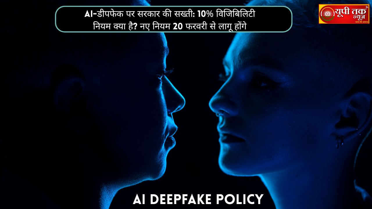 AI Deepfake Policy: AI-डीपफेक पर सरकार की सख्ती: 10% विजिबिलिटी नियम क्या है? नए नियम 20 फरवरी से लागू होंगे। 11 AI Deepfake Policy: Government cracks down on AI-deepfakes: What is the 10% visibility rule? The new rules will come into effect on February 20th.