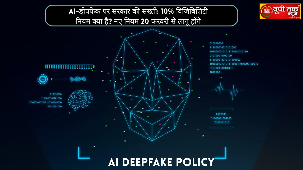 AI Deepfake Policy: AI-डीपफेक पर सरकार की सख्ती: 10% विजिबिलिटी नियम क्या है? नए नियम 20 फरवरी से लागू होंगे। 10 AI Deepfake Policy: Government cracks down on AI-deepfakes: What is the 10% visibility rule? The new rules will come into effect on February 20th.