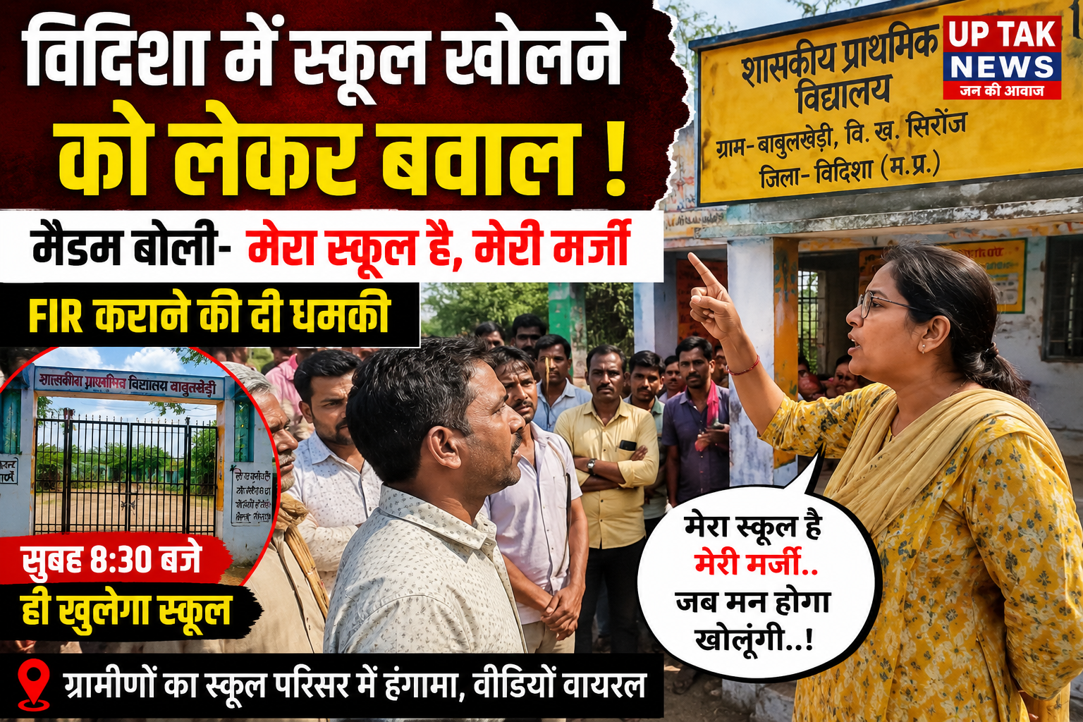 Home 35 MP News: Uproar in Vidisha over school opening; teacher tells villagers, "It's my school, my choice," and threatens FIR