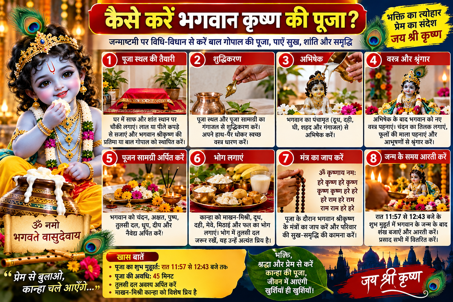 Janmashtami 2026 Live: जन्माष्टमी पर ऐसे करें कान्हा की पूजा, जानें शुभ मुहूर्त, मंत्र, आरती और खास उपाय 5 Janmashtami 2026, Krishna Janmashtami 2026, Janmashtami Shubh Muhurat 2026, जन्माष्टमी 2026, जन्माष्टमी पूजा विधि, जन्माष्टमी शुभ मुहूर्त, कृष्ण जन्माष्टमी, कृष्ण पूजा मंत्र, कृष्ण आरती, Janmashtami Puja Vidhi, Krishna Janmashtami Live Updates, Bal Gopal Puja, जन्माष्टमी भोग, कृष्ण जन्म कथा